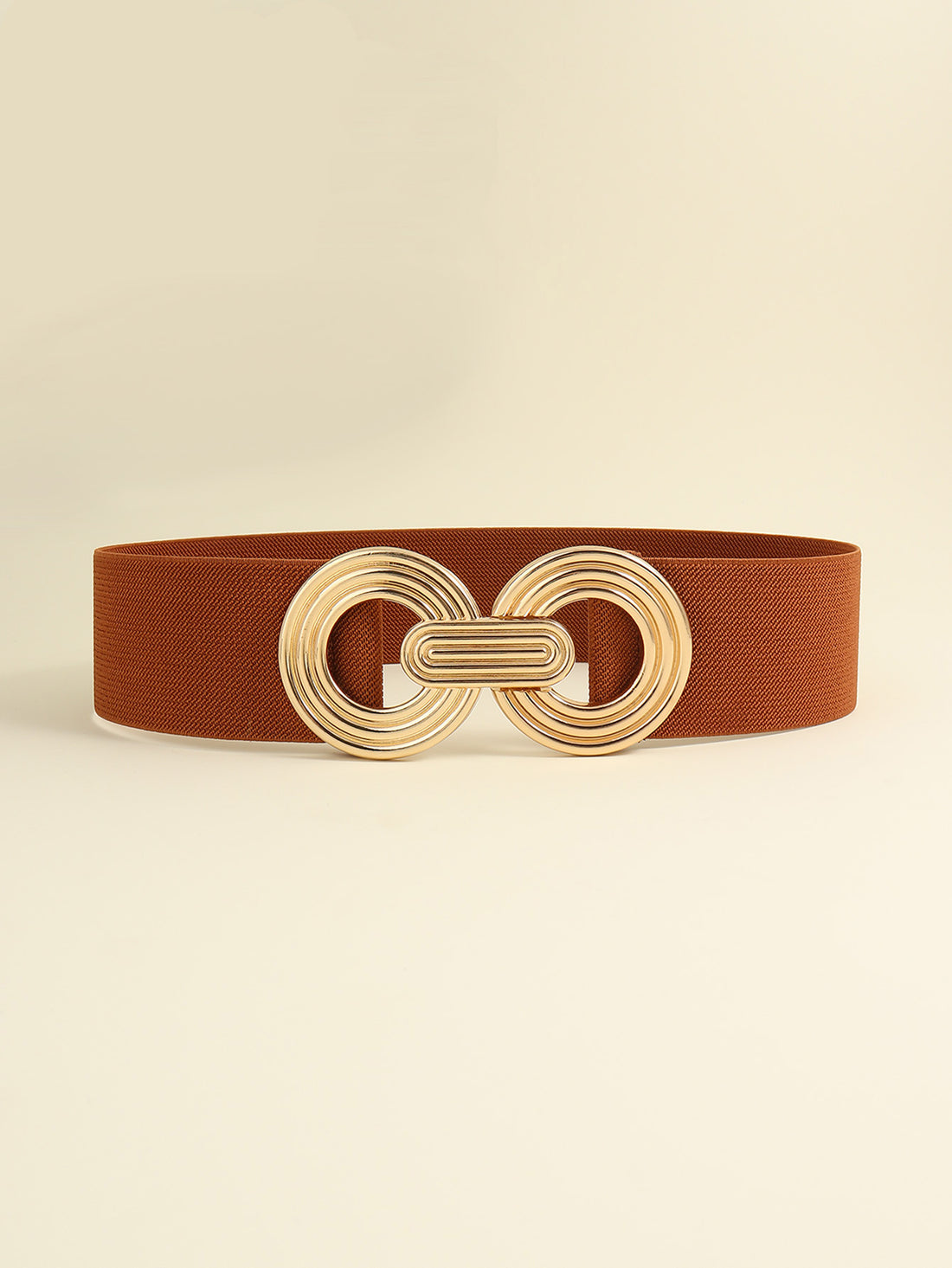 Geometric Buckle Elastic Wide Belt