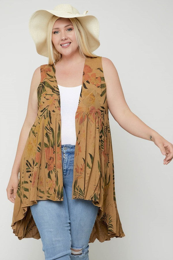 Long Flattering Silhouette Sleeveless Cardigan