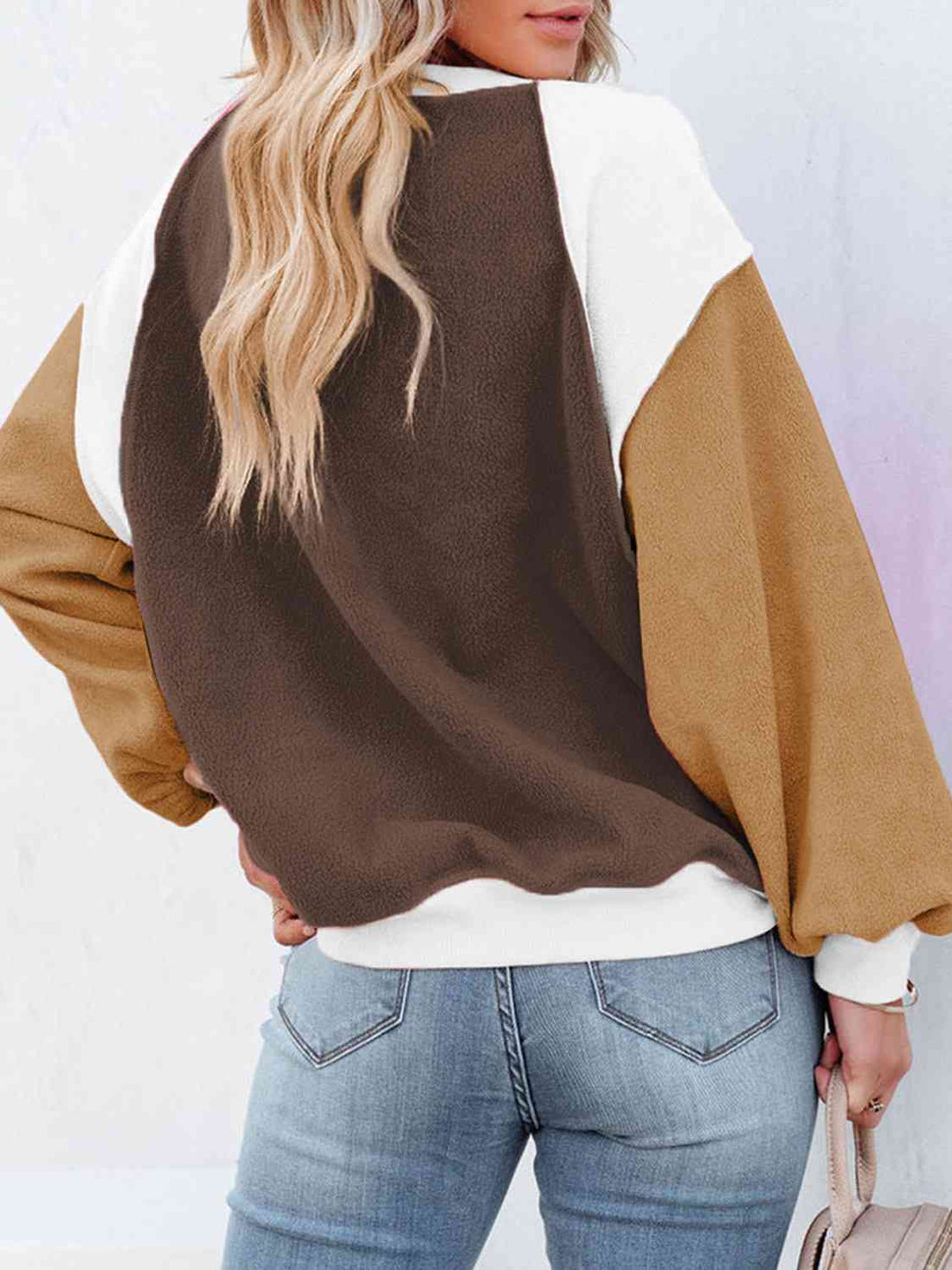 Color Block Exposed Seam Sweatshirt