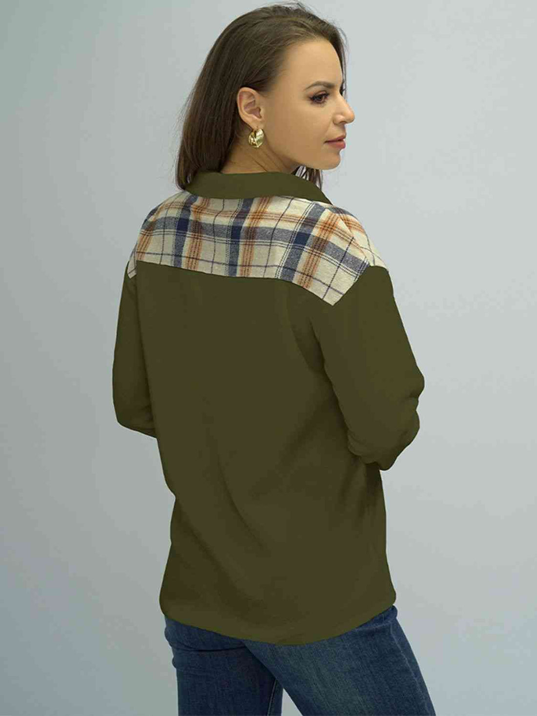 Plaid Dropped Shoulder Shirt