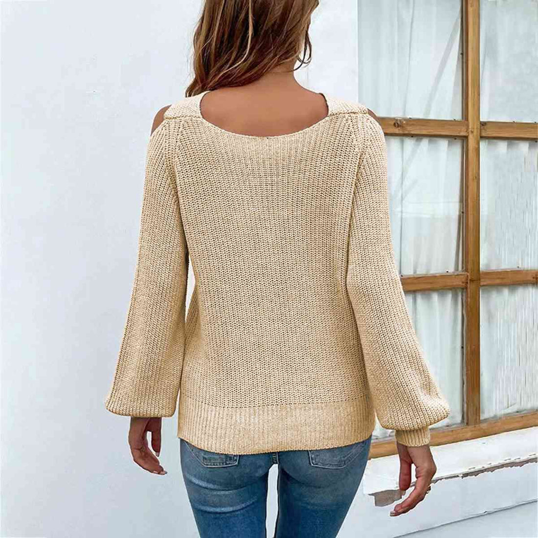 Crisscross Cold-Shoulder Sweater