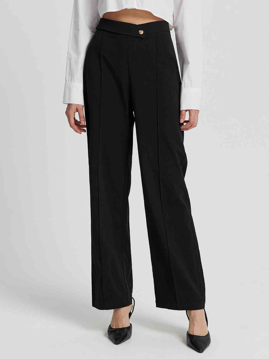 High Waist Straight Pants