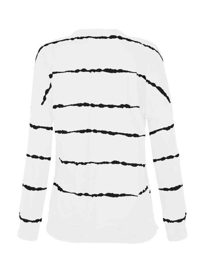 Striped Round Neck Sweatshirt