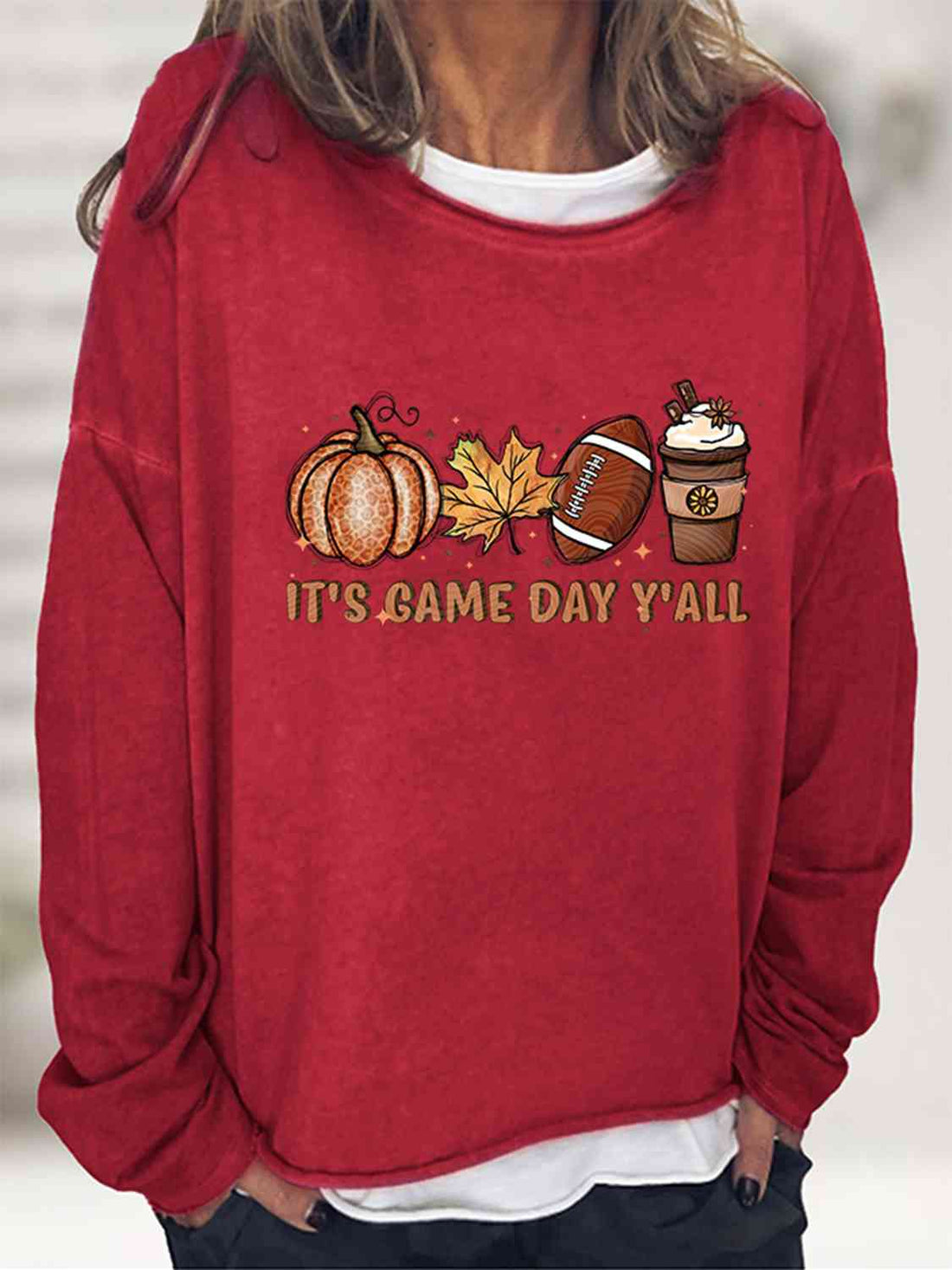 Full Size IT'S GAME DAY Y'ALL Graphic Sweatshirt