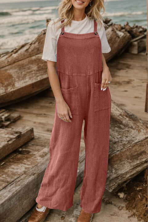 Full Size Wide Leg Front Pocket Jumpsuit