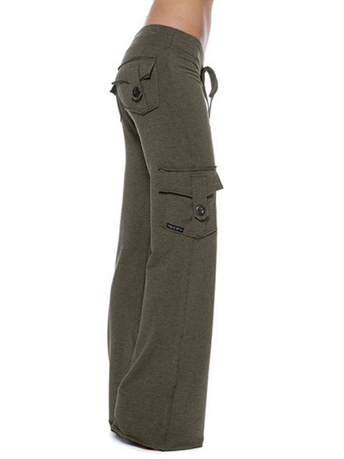 Mid Waist Pants with Pockets