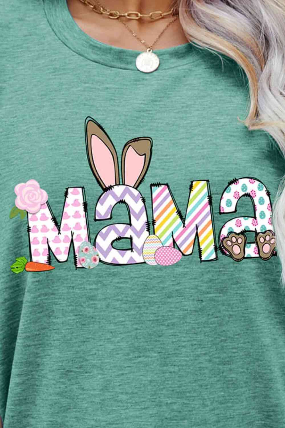 Easter MAMA Graphic Round Neck T-Shirt