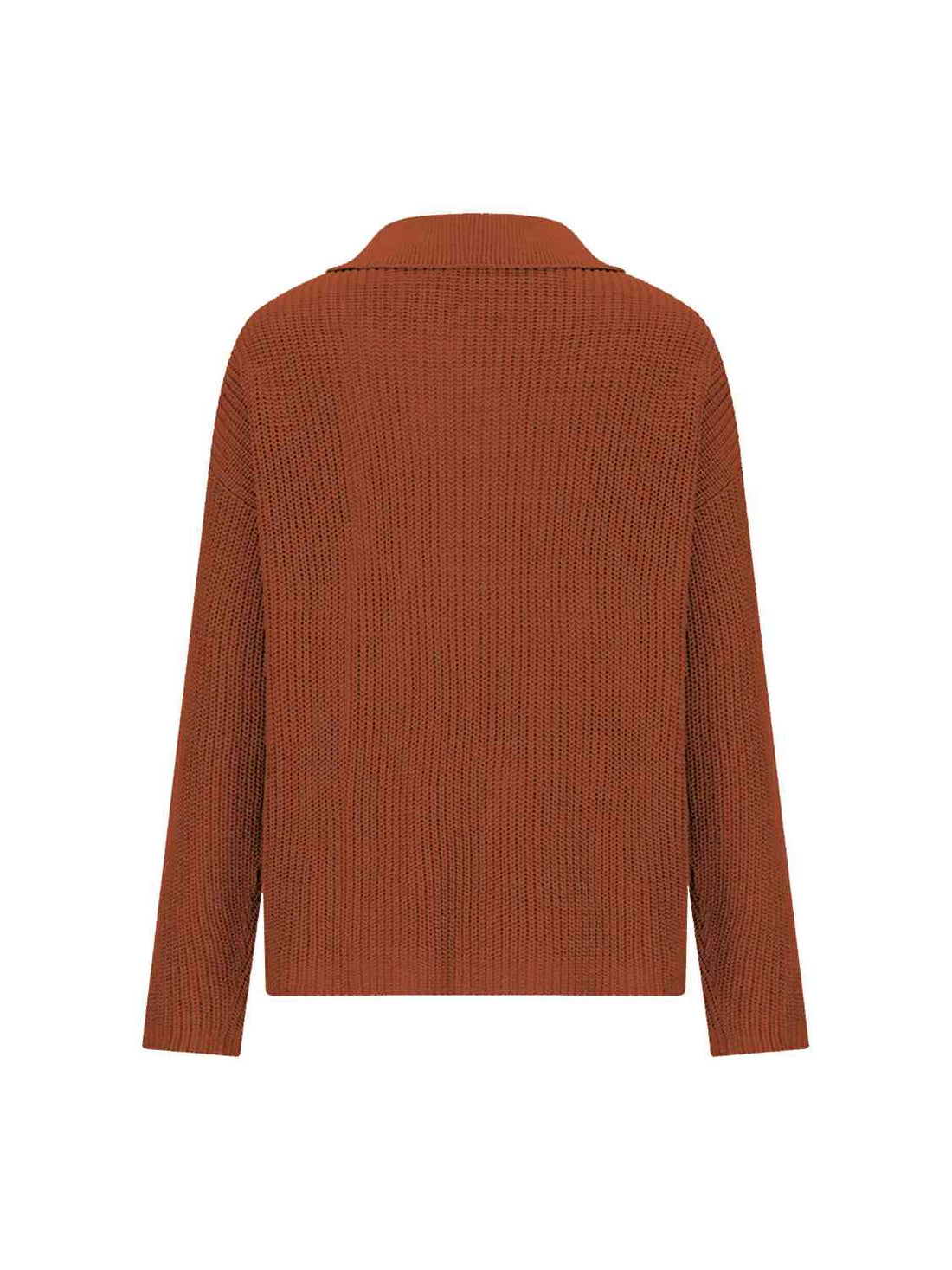 Collared Neck Half Button Knit Top