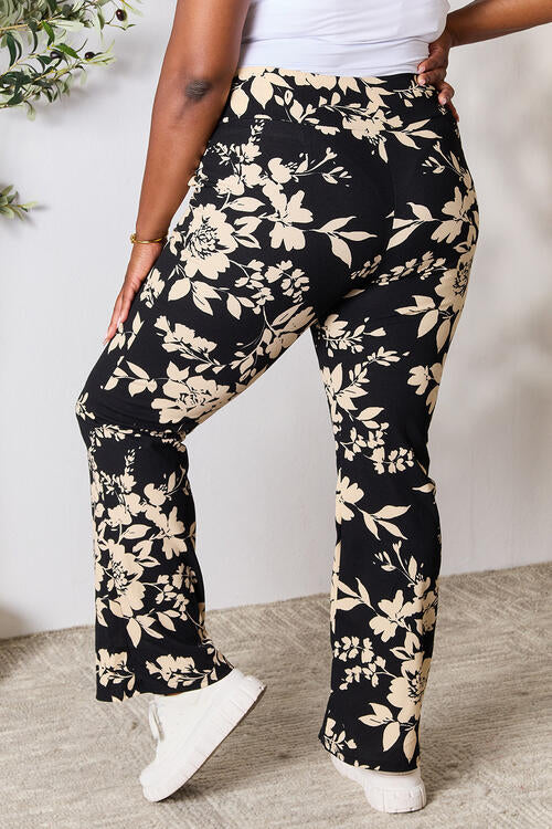 HEimish Full Size High Waist Floral Flare Pants