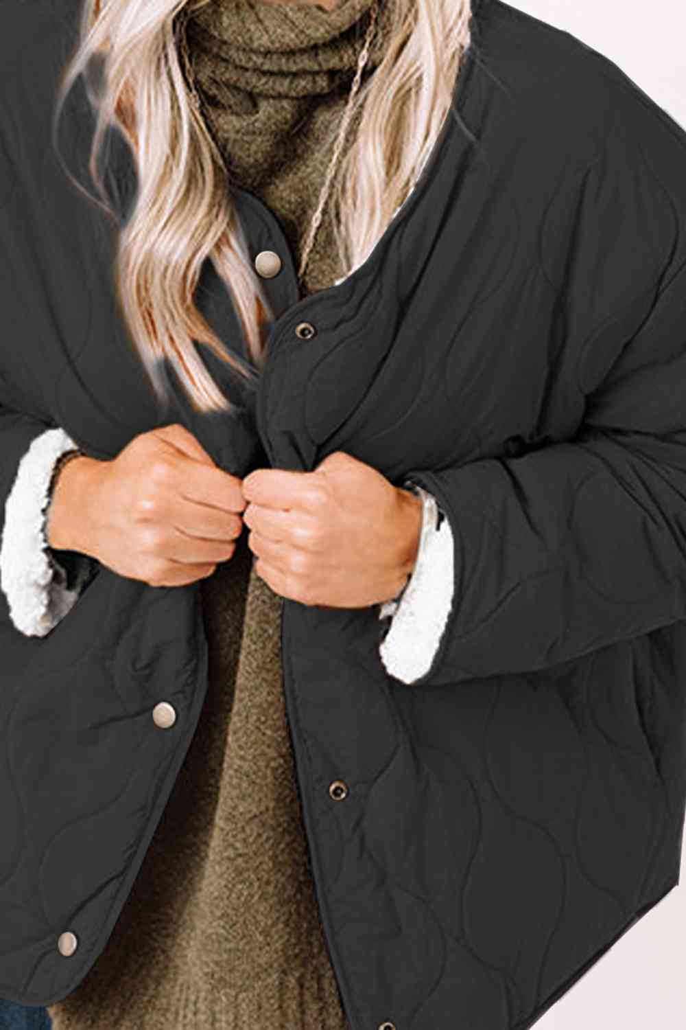 Long Sleeve Button Front Winter Coat