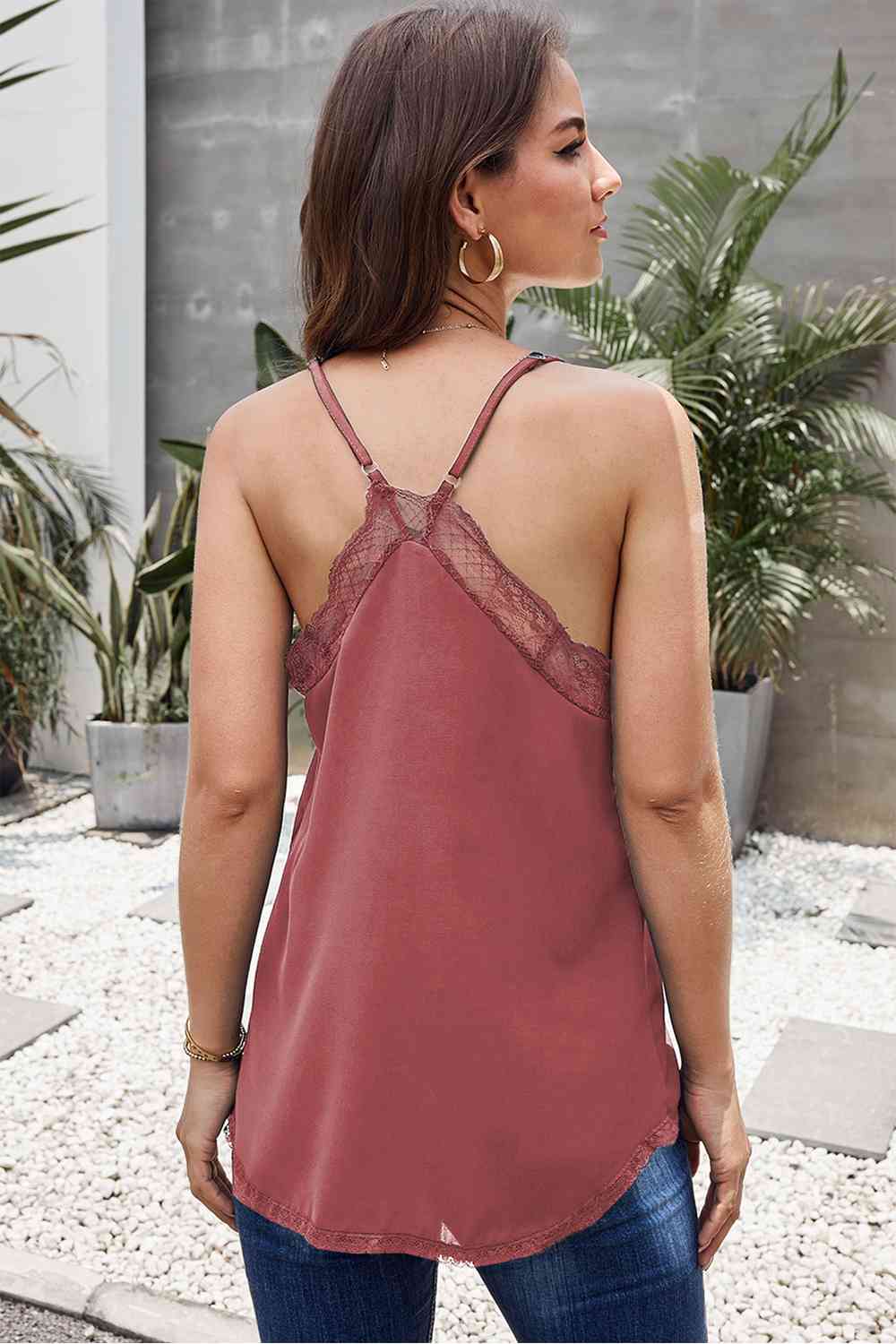 Sleeveless Lace Trim Cami