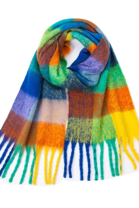 Fringe Detail Polyester Scarf