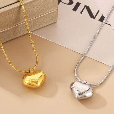 Stainless Steel Heart Pendant Necklace