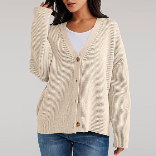 V-Neck Button Front Cardigan