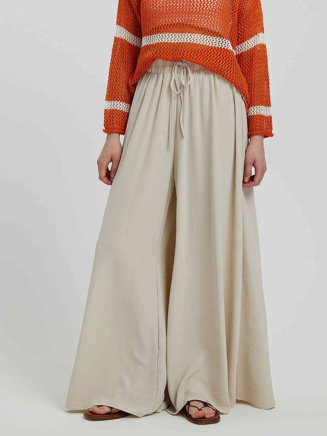 Drawstring Wide Leg Pants