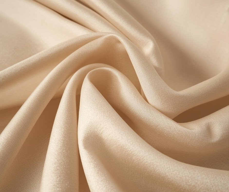 Close-up of knit and satin textures highlighting fabric detail