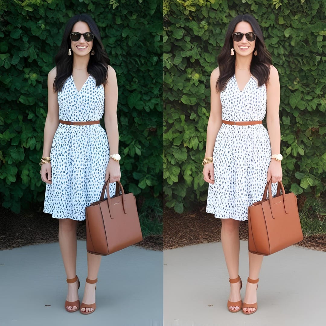 Comparison of plain vs. accessorized outfit for under $100