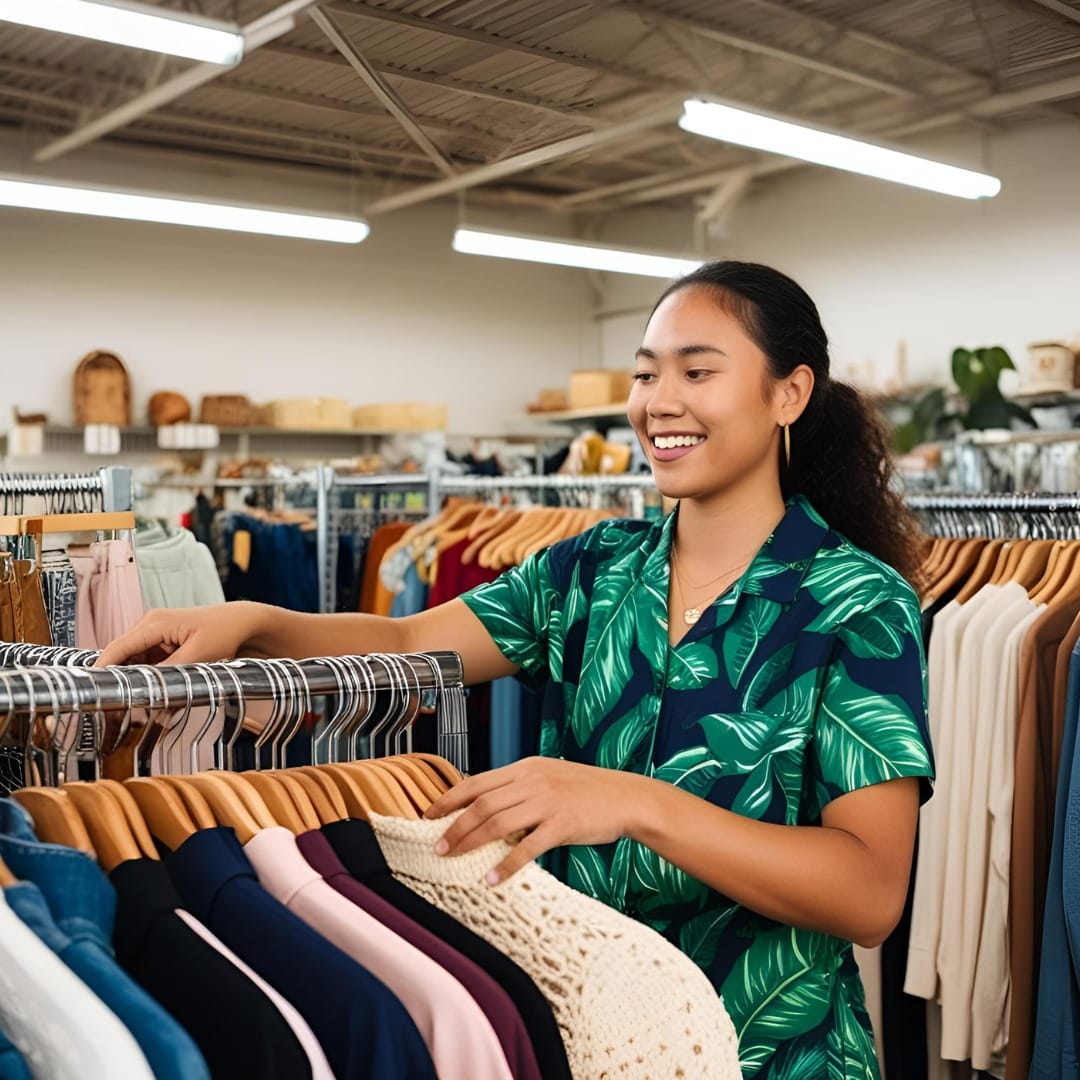 Finding stylish fashion pieces at thrift stores for an affordable wardrobe.