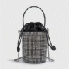 Soft Diamond Drawstring Bucket Bag – Chain Crossbody Purse