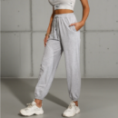 Pants Casual High Top Sports Ankle Banded Pants Elastic Cropped Sweatpants Women