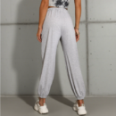 Pants Casual High Top Sports Ankle Banded Pants Elastic Cropped Sweatpants Women