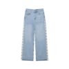 Women Clothing Spring Autumn Crochet Stitching High Waist Wide Leg Jeans