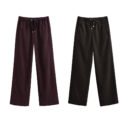 Women Fashionable Fashionable Elastic Drawstring Trousers