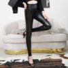 Fleece-Lined Bright Faux Leather Leggings