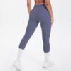 Nude Feel Skinny Yoga Pants Contrast Color Sexy Hip Lifting Cross High Waist Cropped Pants Women Sports Fitness Pants