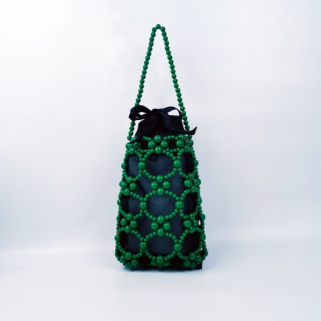 Silver Luxe Beaded Cutout Evening Handbag