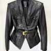 Early Autumn Star Series Belt Slim Fit Leather Jacket Coat