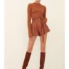 Autumn Winter High Waist A line Faux Leather Pants Women Popular Wide Leg Slimming Shorts