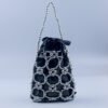 Silver Luxe Beaded Cutout Evening Handbag