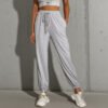 Pants Casual High Top Sports Ankle Banded Pants Elastic Cropped Sweatpants Women