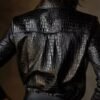 Women Clothing Long Sleeve Shirt Glossy Serpentine Faux Leather Top Autumn Winter