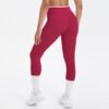 nude feel yoga pants, contrast leggings women, high waist fitness pants, hip lifting workout leggings, cropped sports pants