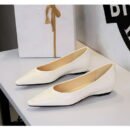 Elegant Silver Pointed Toe Low Heel Wedge Shoes