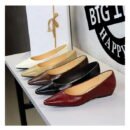 Elegant Silver Pointed Toe Low Heel Wedge Shoes