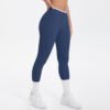 Nude Feel Skinny Yoga Pants Contrast Color Sexy Hip Lifting Cross High Waist Cropped Pants Women Sports Fitness Pants