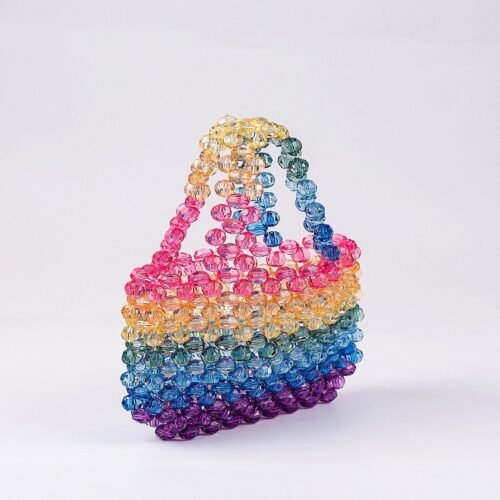 Rainbow Candy Handmade Beaded Tote Bag – Summer Street Style
