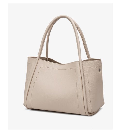 Soft Leather Basket Handbag – Large Capacity Everyday Tote