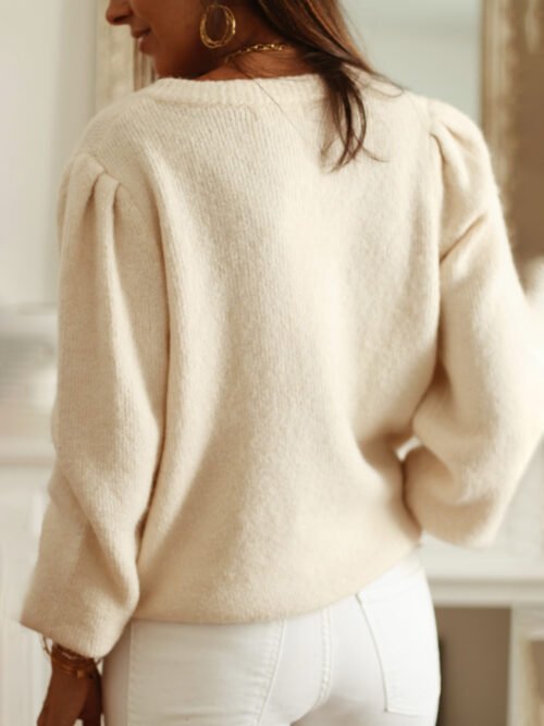 Solid Color Hollow‑Knit Long Sleeve Cardigan Coat