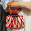 Retro Handmade Beaded Woven Handbag – Artisan Vintage Design