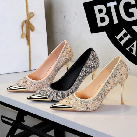 Rhinestone Crystal Pointed Toe Stiletto Pumps