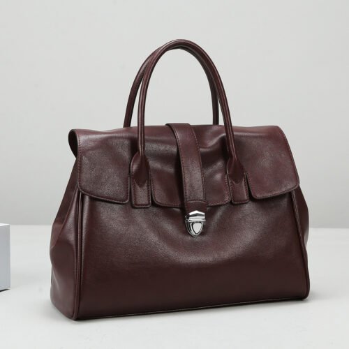 soft leather tote, large capacity office bag, elegant handbag