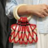 Retro Handmade Beaded Woven Handbag – Artisan Vintage Design