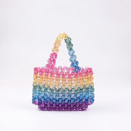 Rainbow Candy Handmade Beaded Tote Bag – Summer Street Style