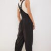 Women Loose Casual Side Pocket Sleeveless Denim Suspender Pants