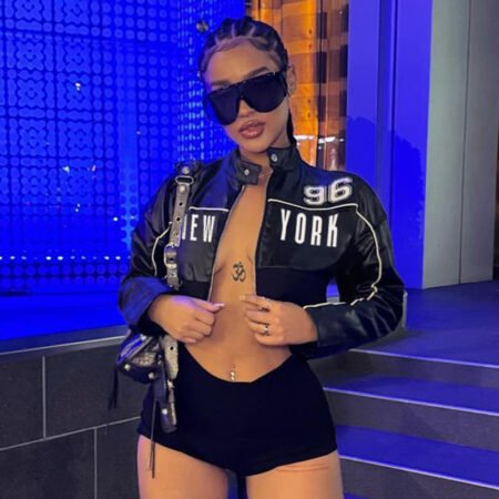 Add attitude to your wardrobe with the Personality Locomotive Contrast Leather Jacket—a dynamic fusion of street style and sophistication. Its sporty color-block stripes and cropped fit bring bold energy to your spring and autumn looks.