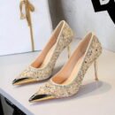Rhinestone Crystal Pointed Toe Stiletto Pumps